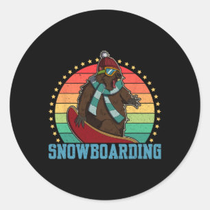 Sticker Rond Snowboard Ski Snowboard Activité compétitive