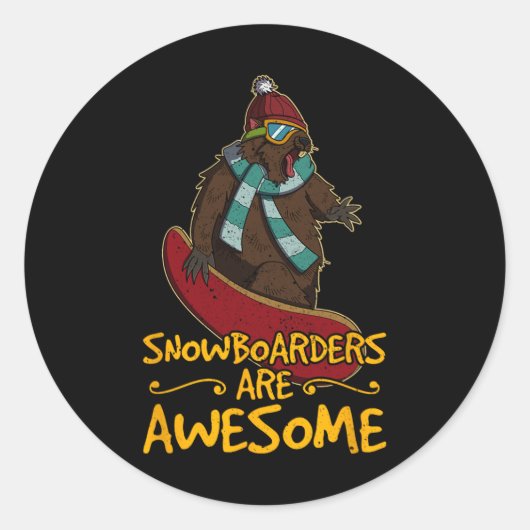 Sticker Rond Snowboard Ski Snowboard Activité compétitive (Devant)