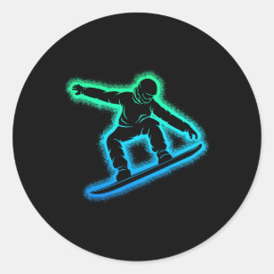 Sticker Rond Snowboard Snowboard Boys Kids Mens