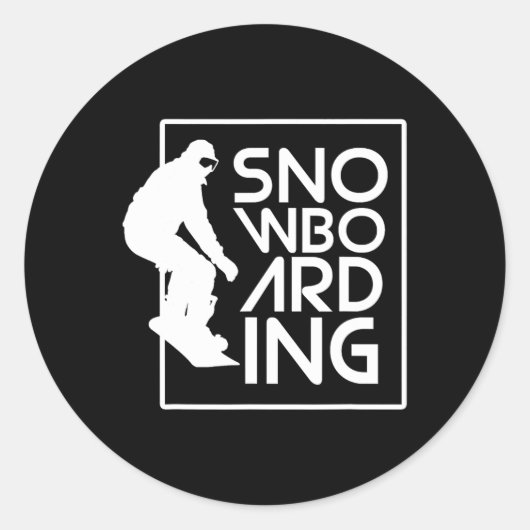 Sticker Rond Snowboard Snowboard Cadeau Love Snowboard (Devant)