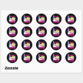 Sticker Rond Snowboard Snowboard Chick Chick Snowboard Chi (Feuille)