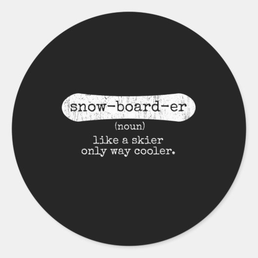 Sticker Rond Snowboard - Snowboard Enthousiaste Snowboard In (Devant)