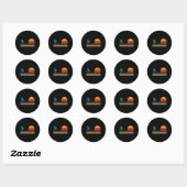 Sticker Rond Snowboard Snowboard Rétro 1 (Feuille)