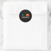 Sticker Rond Snowboard Snowboard Rétro 1 (Sac)
