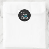 Sticker Rond Snowboard Snowboard Ride Eat Sleep Ride Répétition (Sac)