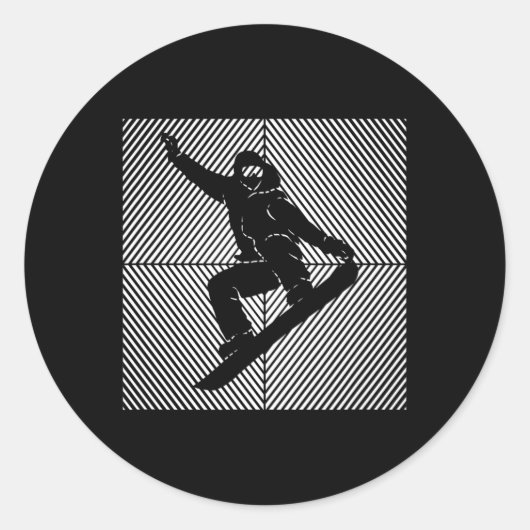 Sticker Rond Snowboard Snowboard Skilift Snowboard (Devant)