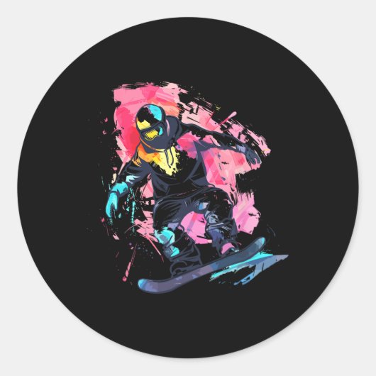 Sticker Rond Snowboard Snowboard Slopestyle (Devant)
