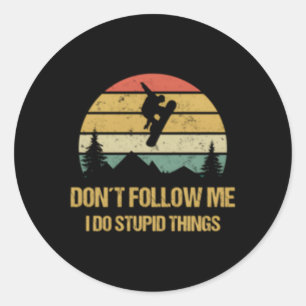Sticker Rond Snowboard Snowboard Snowboardeur