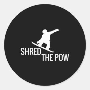 Sticker Rond Snowboard Snowboard T Shirt Shirt Shirt The Pow