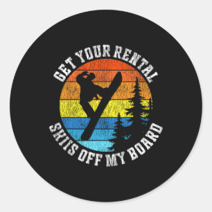 Sticker Rond Snowboard Snowboard Vintage Retro Obtenez Votre Lo