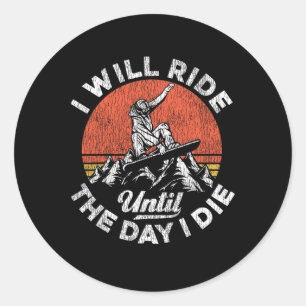 Sticker Rond Snowboard Snowboard Vintage Retro Ring I Will R