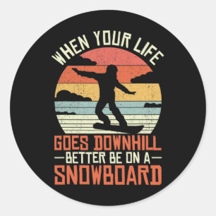 Sticker Rond Snowboard Sports d'hiver Ski Slope Gear Snowboar
