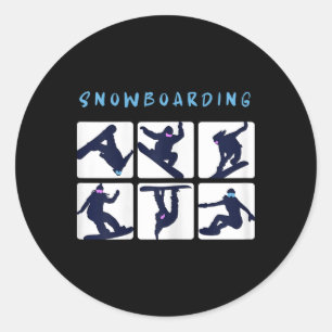 Sticker Rond Snowboard Tricks Snowboard Snowboard Hiver S