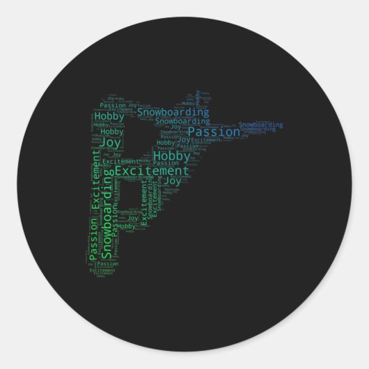Sticker Rond Snowboard Winter Sport Hommes Snowboard (Devant)