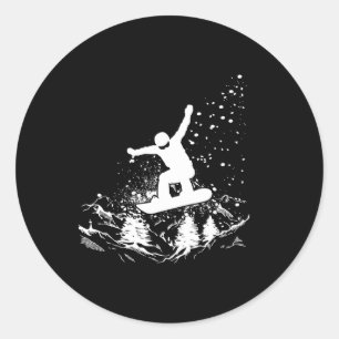 Sticker Rond Snowboard Winter Sports Design Snowboard Pour Moi