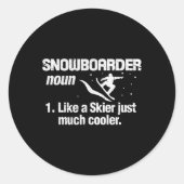Sticker Rond Snowboarder Définition Signification Snowboard Sno (Devant)