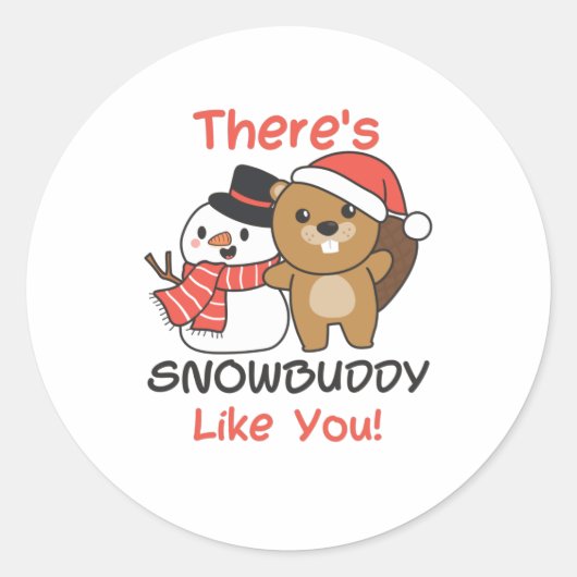 Sticker Rond Snowbuddy Like Snowman (Devant)
