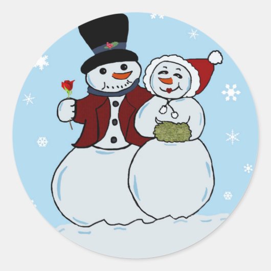Sticker Rond Snowcouple (Devant)