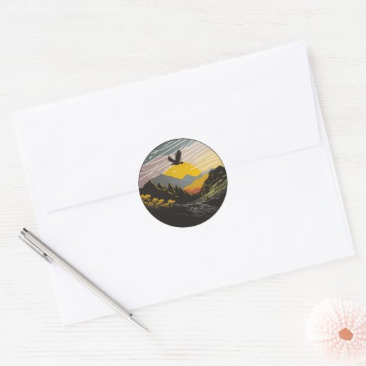 Sticker Rond Snowdonia (Enveloppe)