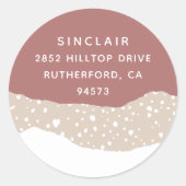 Sticker Rond Snowdrift | Adresse de retour de vacances (Devant)