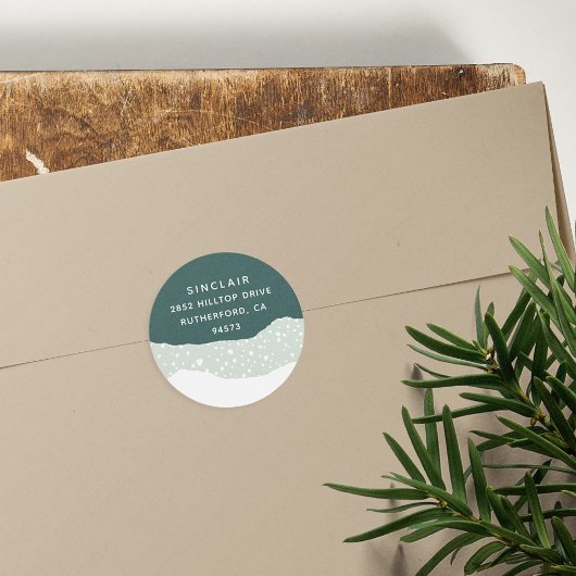 Sticker Rond Snowdrift | Adresse de retour de vacances