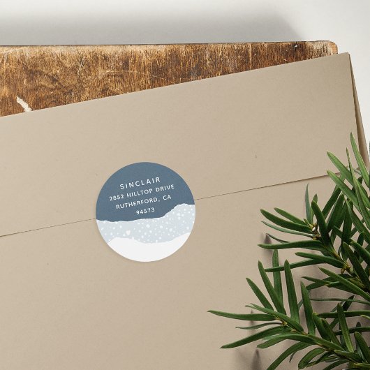 Sticker Rond Snowdrift | Adresse de retour de vacances