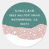 Sticker Rond Snowdrift | Adresse de retour de vacances (Devant)
