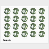 Sticker Rond snowdrop, de la collection de cadeaux de fleurs (Feuille)