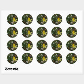 Sticker Rond Snowdrops et Daffodil Spring Floral (Feuille)