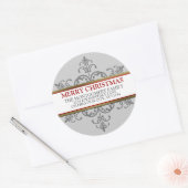 Sticker Rond Snowflake Adresse de famille de Noël (Enveloppe)