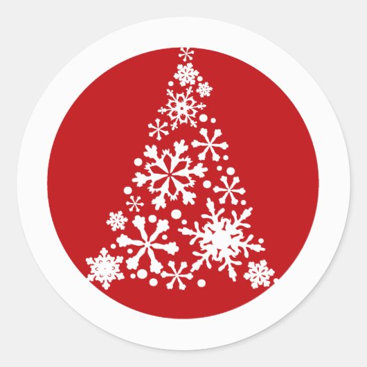 Sticker Rond Snowflake Christimas Tree (Devant)
