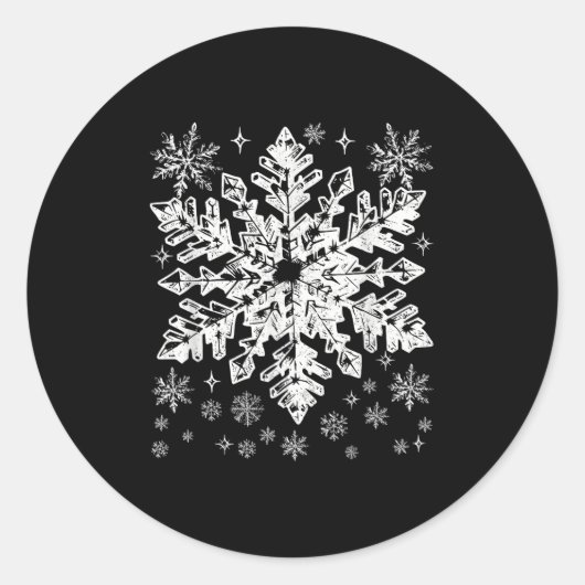 Sticker Rond Snowflake Costume Winter Christmas Matching Mens W (Devant)