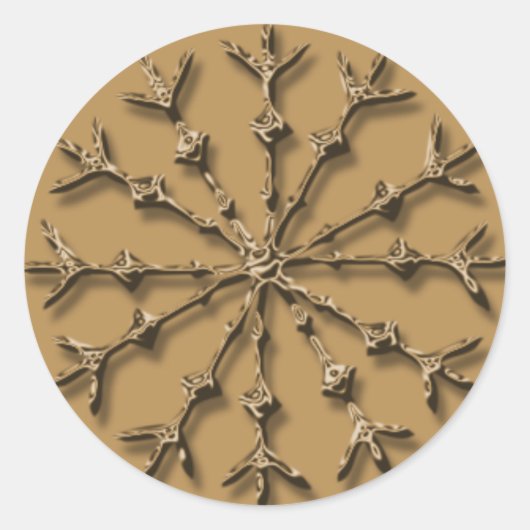 Sticker Rond Snowflake Design Personnalisable Cartes de Vacance (Devant)