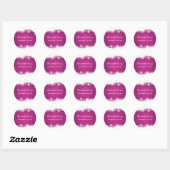 Sticker Rond Snowflake fuchsia mariage d'hiver Enregistrer la d (Feuille)