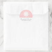 Sticker Rond Snowflake mariage d'hiver rose Enregistrer la date (Sac)