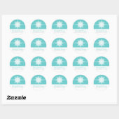 Sticker Rond Snowflake mariage d'hiver turquoise Enregistrer la (Feuille)