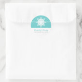 Sticker Rond Snowflake mariage d'hiver turquoise Enregistrer la (Sac)