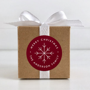 Sticker Rond Snowflake minimaliste vacances Bourgogne