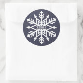 Sticker Rond Snowflake Personnalisé Avec Votre Nom (Sac)
