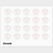 Sticker Rond Snowflake Winter Girl Baby Shower (Feuille)