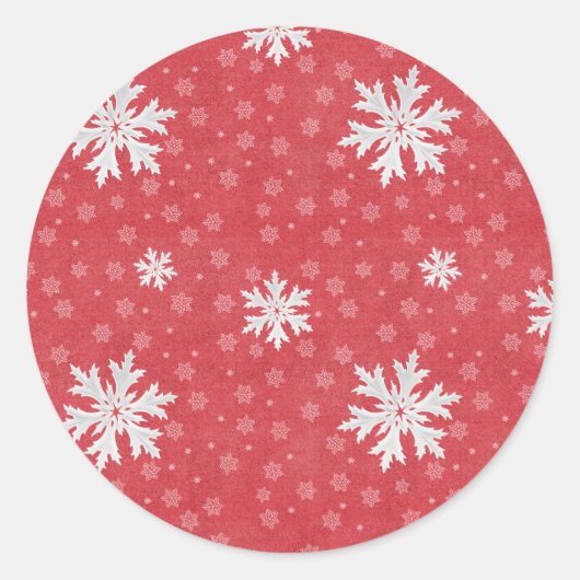 Sticker Rond Snowflakes à l'invitation de Noël (Devant)