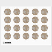 Sticker Rond Snowflakes argenté Brown Kraft rustique (Feuille)