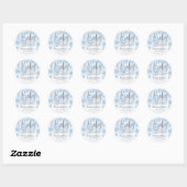 Sticker Rond Snowflakes Baby It's Cold Outside Boy Baby shower (Feuille)