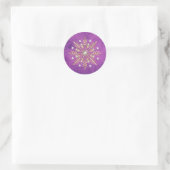 Sticker Rond Snowflakes de Noël Purple & Or (Sac)