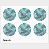 Sticker Rond Snowflakes le plus beau Motif ID Turquoise846 (Feuille)