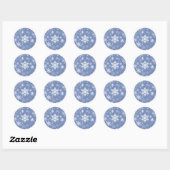 Sticker Rond Snowflakes Personnaliser graphique Arrière - plan (Feuille)