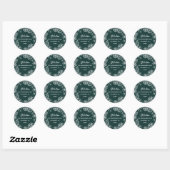 Sticker Rond Snowflon Bordure Holiday Adresse de retour (Feuille)