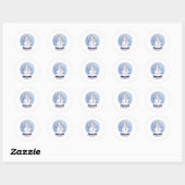 STICKER ROND SNOWGLOBE SNOWMAN (Feuille)