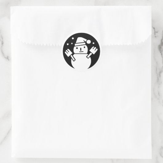 Sticker Rond Snowman (Sac)