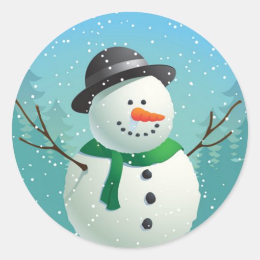 Sticker Rond Snowman (Devant)